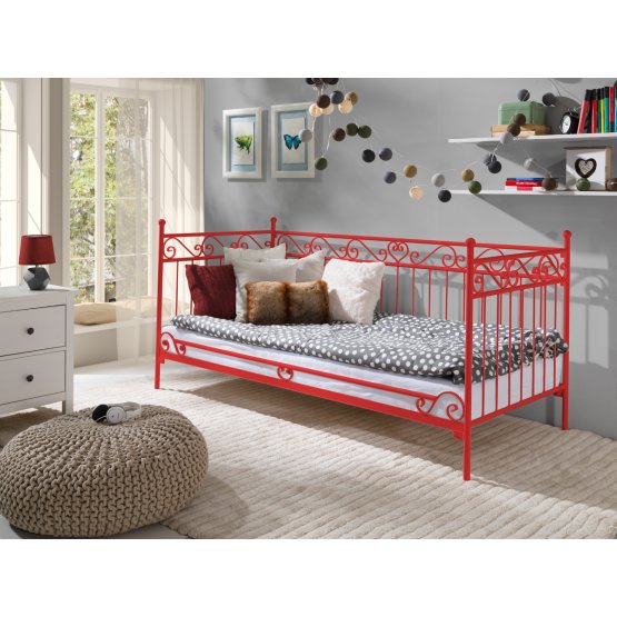 Kovová postel model 2 S červená